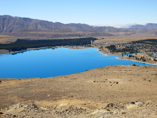 Ortsansicht Lake Tekapo vom Mount John