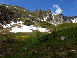 Bergkette am Anstieg