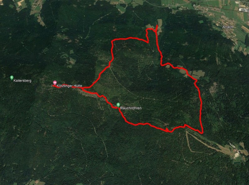 Strecke auf Google Earth