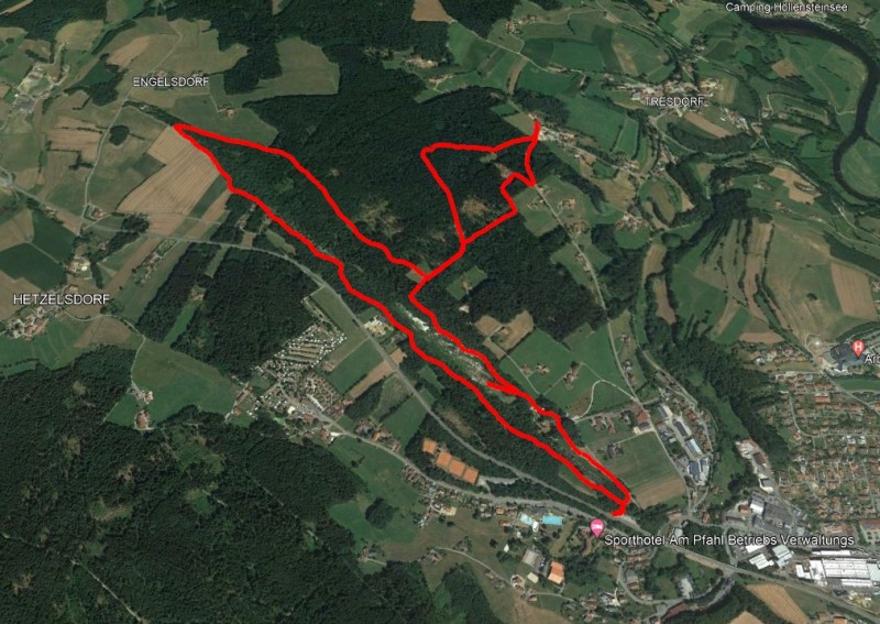 Strecke auf Google Earth