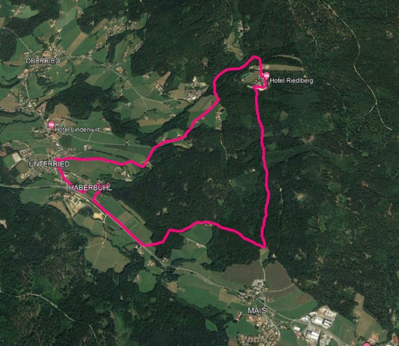 Strecke auf Google Earth