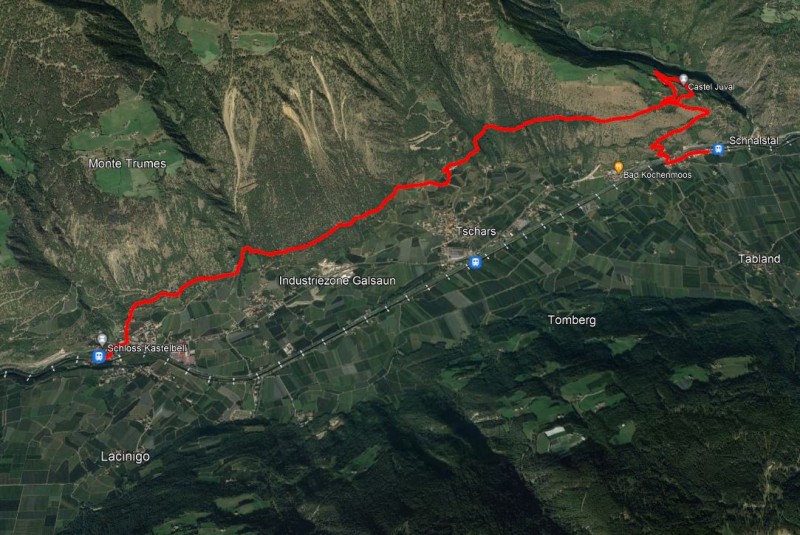 Strecke auf Google Earth