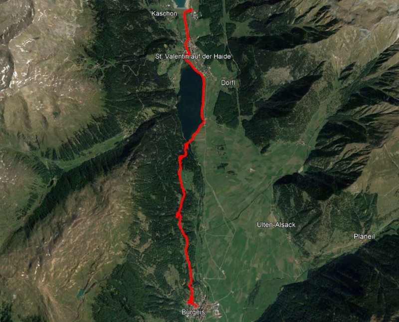 Strecke auf Google Earth